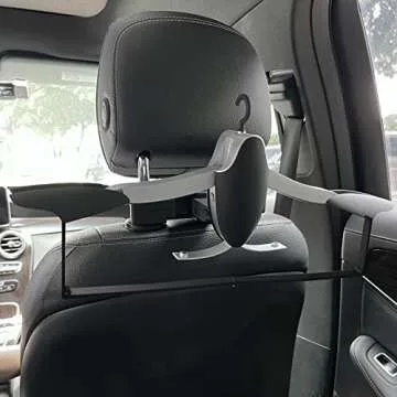 Car Coat Hanger with Backseat Storage Hook, for All Kinds of Clothes Jackets Suits Handbags, Purses, Coats, and Grocery Bags – Universal, Foldable, Suitable for Automotive, RV, Truck, SUV