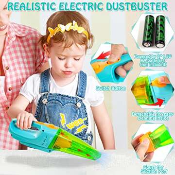 Kids Cleaning Set with Vacuum for Ages 3+, Pretend Play