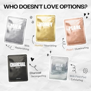 LAPCOS Revitalizing Variety Pack Sheet Masks for Glowing Skin