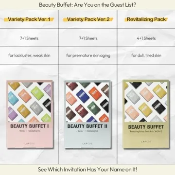 LAPCOS Revitalizing Variety Pack Sheet Masks for Glowing Skin