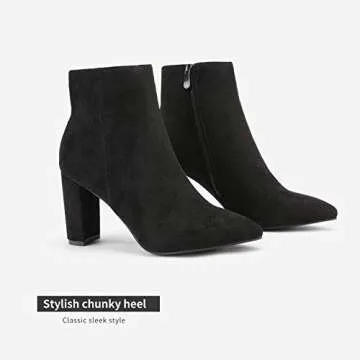 Stylish DREAM PAIRS Chunky Heel Ankle Booties for Women