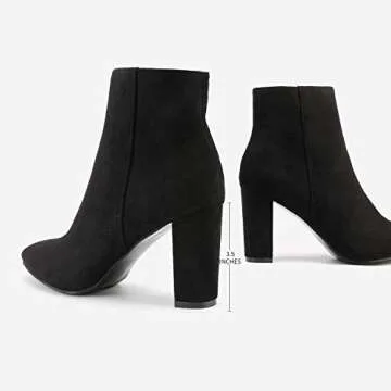 Stylish DREAM PAIRS Chunky Heel Ankle Booties for Women