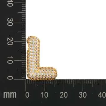 DIOWUS Bubble Letter Necklace Gold for Women，Charm Balloon Initial Letter Pendant Zirconia Inlaid Necklaces Fashion Gifts Jewelry (bubble letter-L)
