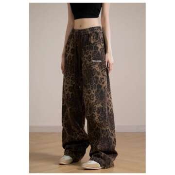 Stylish Hesaco Leopard Print Jeans for Women - Y2K Cargo Pants