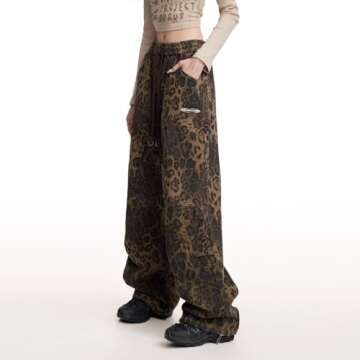 Stylish Hesaco Leopard Print Jeans for Women - Y2K Cargo Pants