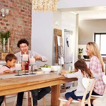 smtyle Black Candle Holder Metal Candle Stand Set of 3 Pillar Candle Holders for Table Centerpieces Fireplace Decorations Gothic Decor