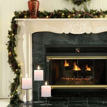 smtyle Black Candle Holder Metal Candle Stand Set of 3 Pillar Candle Holders for Table Centerpieces Fireplace Decorations Gothic Decor