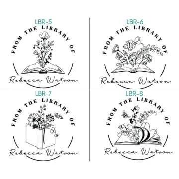 Floral Personalized Library Stamp for Book Lovers