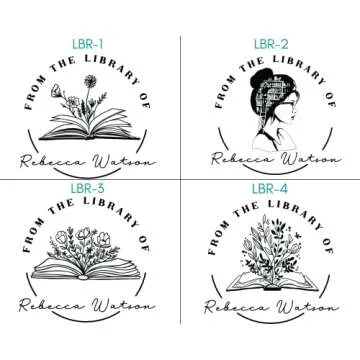 Floral Personalized Library Stamp for Book Lovers