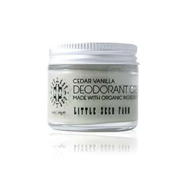 Little Seed Farm All Natural Deodorant Cream - Cedar Vanilla, Aluminum Free Deodorant for Men & Wome...