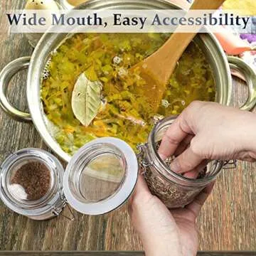 Folinstall 7 oz Airtight Glass Jars - 12 Pcs Set