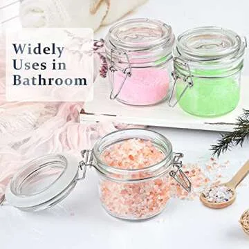 Folinstall 7 oz Airtight Glass Jars - 12 Pcs Set