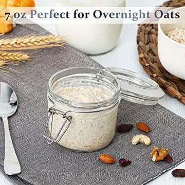 Folinstall 7 oz Airtight Glass Jars - 12 Pcs Set