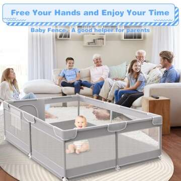 XVISHX Baby Playpen 50 x 50 Inch Play Pen Playards, Playpen for Babies and Toddlers, Baby Playard fo...
