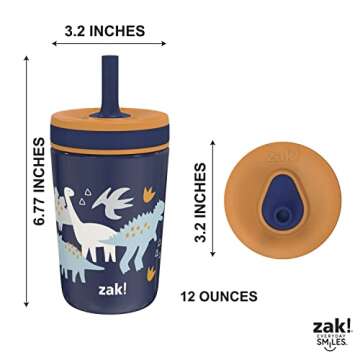 Zak Designs Leak-Proof 12oz Toddler Cup for Home or Travel