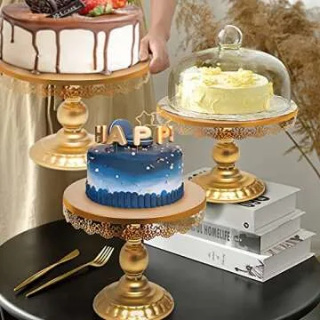 QPOR Gold Cake Stand Set Cupcake Holder for Dessert Cake Table Decor