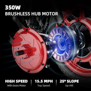 14" Folding Electric Bike - Max Speed 21 MPH & 31 Miles Range