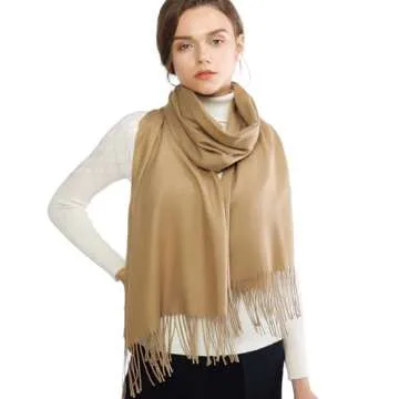RIIQIICHY Scarfs for Women Winter Camel Pashmina Shawls and Wraps for Evening Dresses Warm Large Sca...