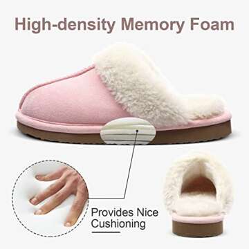 Litfun Women’s Fuzzy Slippers, Cozy Memory Foam Shoes