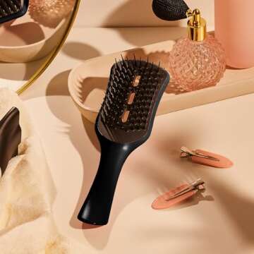 Tangle Teezer Ultimate Blow Dry Brush, Vented Hair Brush for a Quick & Easy Blowout, Adds Volume & Lift, for Fine to Medium Hair Types, Jet Black