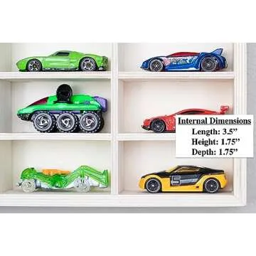 Rustic Roots Car Display Shelf - Wooden Wall Mount for Hot Wheels, Matchbox, and Diecast Case for 50 Cars