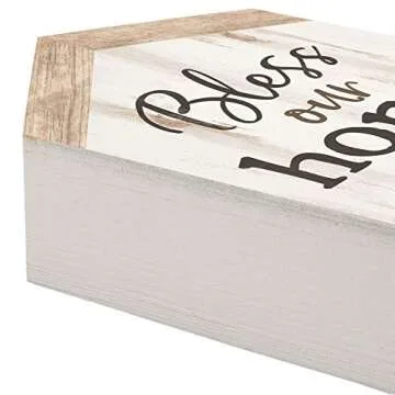 Farmhouse Chic Bless Our Home Barn Block Sign