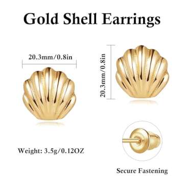 SmileBelle Gold Shell Earrings - Chic Beach Jewelry for Women