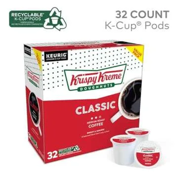 Krispy Kreme Classic Medium Roast Coffee Pods - 32 Single-Serve K-Cups