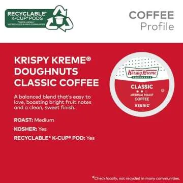 Krispy Kreme Classic Medium Roast Coffee K-Cup Pods - 32 Count