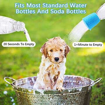 4 Pieces Portable Dog Shower Head Outdoor Shower Camp Shower Attachment Blue Green Water Sprayer Bottle Attachment Pet Shower Supplies Attachment Beach Shower for Outdoor Hiking Camping Dirt Removing