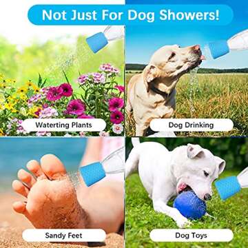 4 Pieces Portable Dog Shower Head Outdoor Shower Camp Shower Attachment Blue Green Water Sprayer Bottle Attachment Pet Shower Supplies Attachment Beach Shower for Outdoor Hiking Camping Dirt Removing