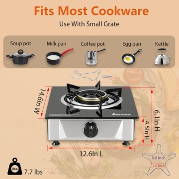 Portable 14K BTUs Single Burner Propane Stove