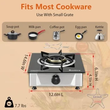 Portable 14K BTUs Single Burner Propane Stove