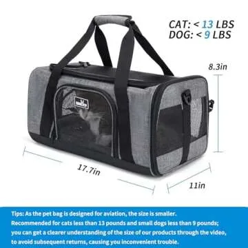 Wakytu Pet Carrier for Small Cats and Dogs, TSA Approved