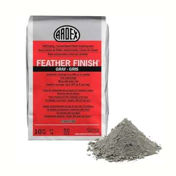 Ardex Feather Finish Grey/Gray/Gris Self-Drying Cement Based Bag 10 Lbs