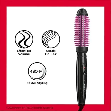REVLON Heated Hair Styling Brush Silicone Bristles 1" Barrel