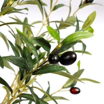 7FT Artificial Olive Tree, Tall Faux Plants with Realistic Leaves and Fruits for Home Office Decor