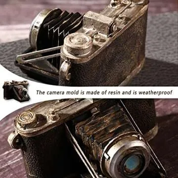Vintage Resin Camera Ornament for Home Bar Decor