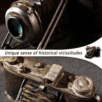 Vintage Resin Camera Ornament for Home Bar Decor