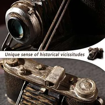 Vintage Resin Camera Ornament for Home Bar Decor