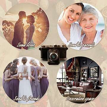 Vintage Resin Camera Ornament for Home Bar Decor
