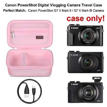 Elonbo Camera Carrying Case for Canon PowerShot G7 X / G7 X Mark II / G7 X Mark III / G9 X Mark III ...