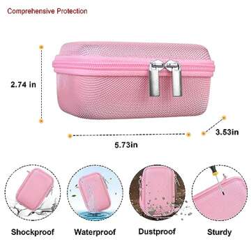 Elonbo Camera Carrying Case for Canon PowerShot G7 X / G7 X Mark II / G7 X Mark III / G9 X Mark III Digital 4K Vlogging Camera, Video Streaming Camera Travel Bag. Mesh Pocket fits Cable, Pink