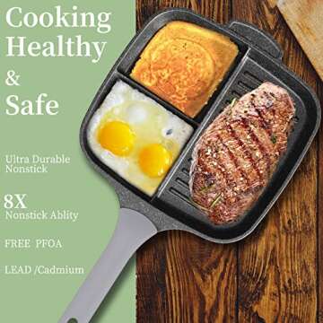 Stylish COOKER KING Nonstick Divided Pan for Versatile Cooking