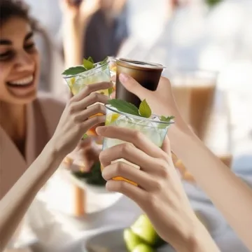 RMERVE 50-Piece Disposable Stemless Glasses Set