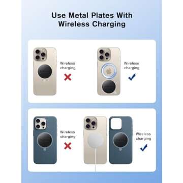 volport Mount Metal Plates Replacement 6pcs for Magnetic Phone Magnet Car Mount, 3M Strong MagicPlat...
