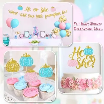 Pumpkin Gender Reveal Decoration Set for Memorable Celebrations