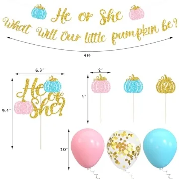 Pumpkin Gender Reveal Decoration Set for Memorable Celebrations