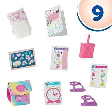 Baby Alive Time for School Baby Doll Set, 12 Inch, Back to School Toys for Girls & Boys, Brown Hair, Preschool Gifts for Kids, Ages 3+ (Amazon Exclusive)