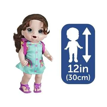 Baby Alive Time for School Baby Doll Set, 12 Inch, Back to School Toys for Girls & Boys, Brown Hair, Preschool Gifts for Kids, Ages 3+ (Amazon Exclusive)
